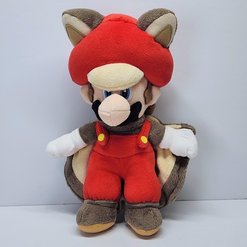 Super Mario Bros Nintendo Flying Squirrel Mario Plush Doll Red Little Buddy Used